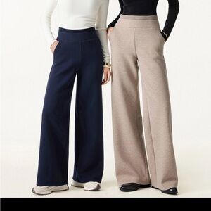 FuzzLuxe Double Waistband Straight Leg Pants with Pockets size medium